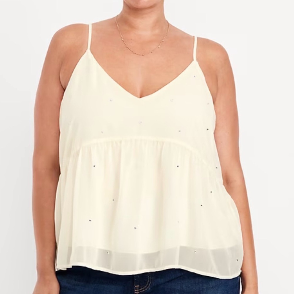 Old Navy Ivory w/Rhinestones Women's Top NWT